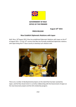 Niue Establish Diplomatic Relations with Japan