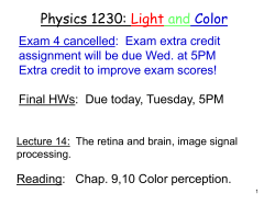 Physics 1230: Light and Color - University of Colorado Boulder