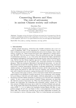 Connecting Heaven and Man: The role of astronomy in ancient