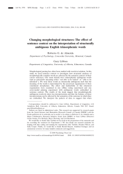 Changing morphological structures: The effect of sentence