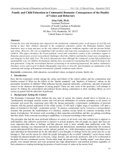 Family and Child Education in Communist Romania