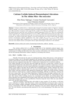 Calcium Carbide-Induced Haematological Alterations In The Albino