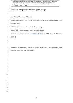 Potassium (K) - Global Ecology Unit