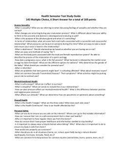 Health Semester Test Study Guide 145 Multiple Choice, 6 Short