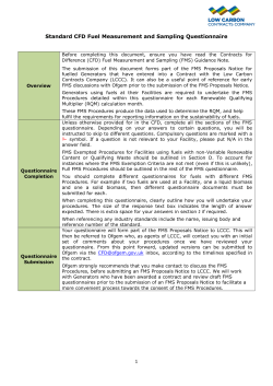 Standard CFD Fuel Measurement and Sampling Questionnaire