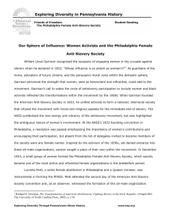 Our Sphere of Influence: Women Activists and the Philadelphia