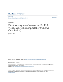 Discriminatory Intent Necessary to Establish Violation of Fair