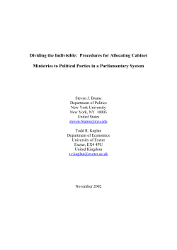 Dividing the Indivisible: Procedures for Allocating Cabinet Ministries
