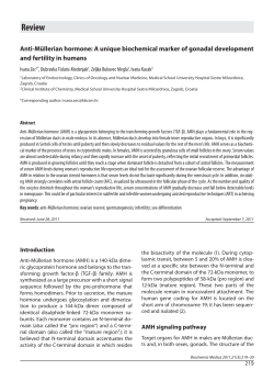 Anti-Mullerian hormone: A unique biochemical marker of gonadal