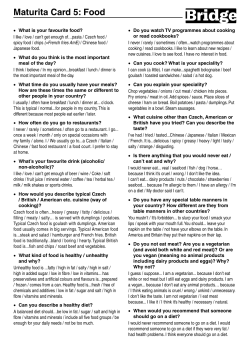 Maturita Card 5: Food - Bridge