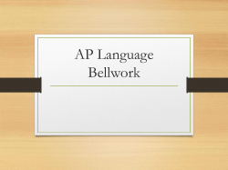 AP Language Bellwork