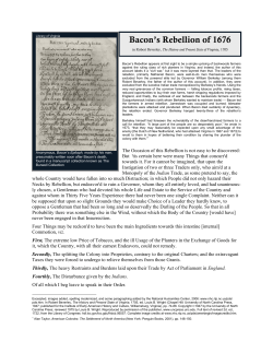 Bacon`s Rebellion - National Humanities Center
