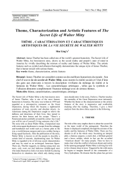 Theme, Characterization and Artistic Features of The Secret Life of