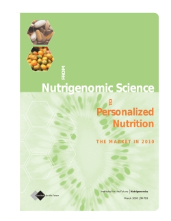 From Nutrigenomic Science to Personalized Nutrition: The Market in