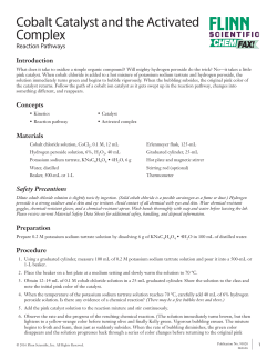 Cobalt Catalyst and the Activated Complex