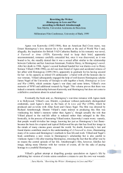 Rewriting the Writer: Hemingway in Love and War