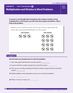 Multiplication and Division in Word Problems