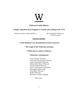 Whitwam Family History A family