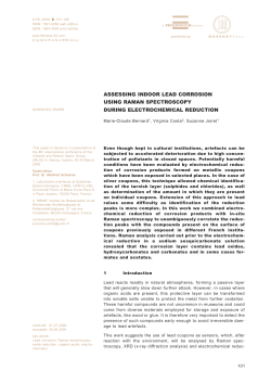 ASSESSING INDOOR LEAD CORROSION USING RAMAN