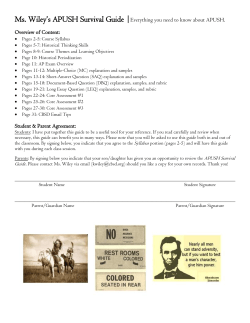 Ms. Wiley`s APUSH Survival Guide