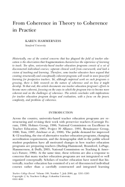 From Coherence in Theory to Coherence in Practice
