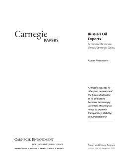 Russia`s Oil Exports: Economic Rationale Versus Strategic Gains