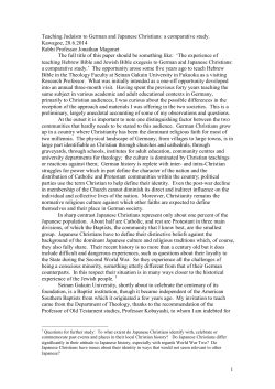 Teaching Judaism to German and Japanese Christians