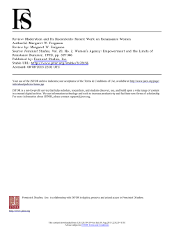 Moderation and Its Discontents: Recent Work on Renaissance