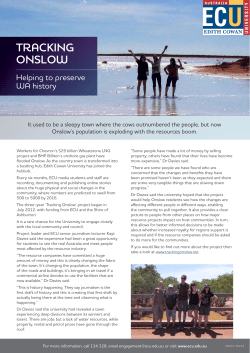 Tracking Onslow - Edith Cowan University