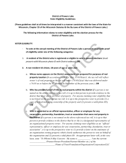 District of Powers Lake Voter Eligibility Guidelines