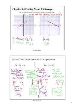 Chapter 4.4 Finding X and Y intercepts