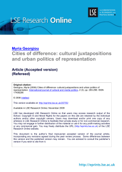 Cities of difference: cultural juxtapositions and urban politics of
