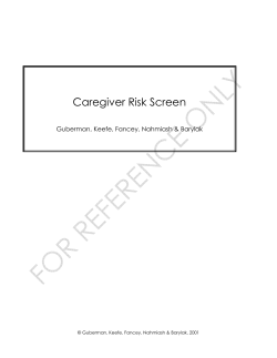 Caregiver Risk Screen
