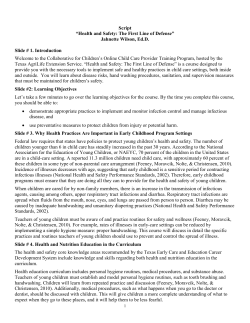 Health and Safety: The First Line of Defense