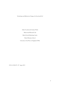 Technology and Behaviour Change, for Good and Evil