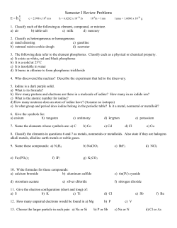 Semester I Review