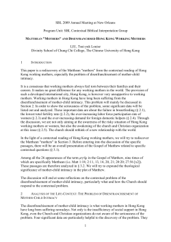 SBL Contextual Biblical Interpretation Group LIU, Tsui