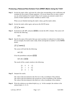 (RREF) Matrix Using the IT-83