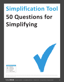 Simplification Tool 50 Questions for Simplifying