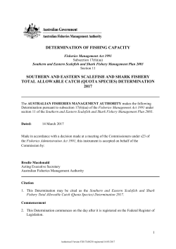 determination of fishing capacity southern and eastern scalefish and