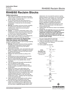 RH48/60 Reclaim Blocks - Emerson Climate Technologies