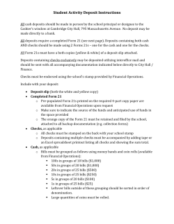 Deposit Form and Instructions
