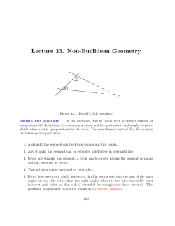 Lecture 33. Non-Euclidean Geometry