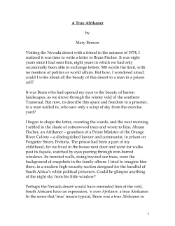 A True Afrikaner by Mary Benson Visiting the Nevada desert with a