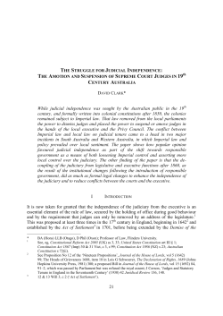 21 While judicial independence was sought by the Australian public