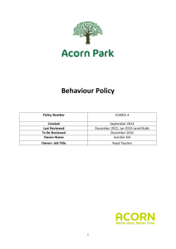 Behaviour Policy - Acorn Park School