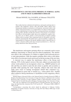 INTERFERENCE AND NEGATIVE PRIMING IN NORMAL AGING