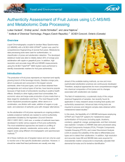 Authenticity Assessment of Fruit Juices using LC-MS/MS and