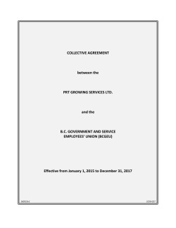 COLLECTIVE AGREEMENT between the PRT GROWING