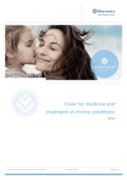 Cover for medicine and treatment of chronic conditions